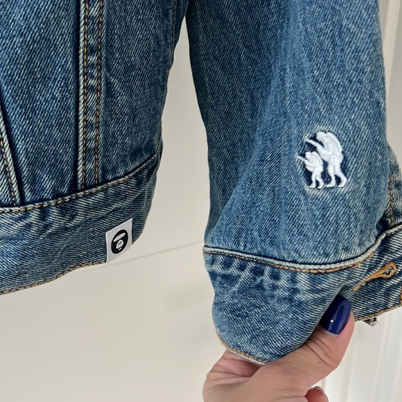 Aape by bathing ape denim jacket with camo hood - Picture 5 of 7